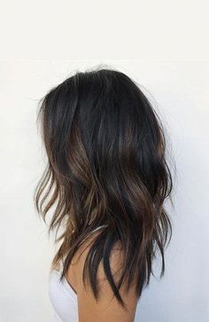 Brunette Hair Color With Highlights, Partial Balayage, Hair With Highlights, Black Hair With Highlights, Short Hair Balayage, Hair Color Highlights