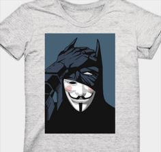 a batman t - shirt with the image of a man wearing a mask on his face