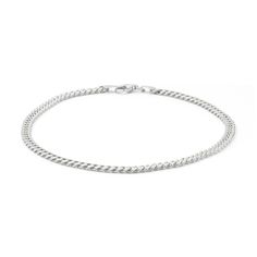 This 100 gauge solid Cuban curb chain anklet is fashioned in sterling silver. The 10-inch curb chain secures with a lobster claw clasp. Minimalist Sterling Silver Chain Bracelet With Curb Chain, Silver Elegant Anklets For Everyday Wear, Elegant Silver Anklets For Everyday, Silver Minimalist Anklets For Everyday, Minimalist Sterling Silver Curb Chain Bracelet, Silver Chain Anklet, Alternative Metal, Chain Anklet, Bracelet Clasps