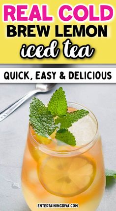 Real Cold Brew Lemon Iced Tea Lemon Iced Tea Recipe, Brunch Christmas, Lemon Iced Tea, Cold Brew Iced Tea, Party Ideas Summer, Brunch Celebration, Tea For Colds, Iced Tea Recipe, Brunch Easter