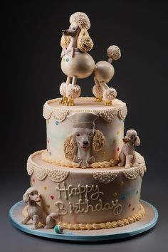 Elegant Poodle Cake Ideas for Your Stylish Pup's Next Birthday! Dog Birthday Cake Ideas, Poodle Cake, Dog Cake, Special Cake, Easter Cakes