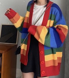 The Colors Of The Rainbow, Stripe Cardigan, Colors Of The Rainbow, Striped Cardigan, Knitted Cardigan