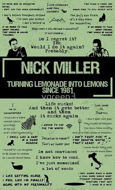 the poster for nick miller's upcoming album, turning lemonade into lemons