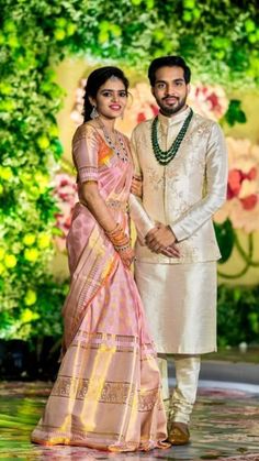 Indian Groom Dress, Engagement Saree, Groom Dress Men, Wedding Dresses Men Indian, Bridal Sarees South Indian, Indian Couple