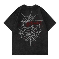 Dress to impress in this stylish Dark Daring Spider Print T-Shirt, crafted with fine-gauge lightweight fabric for a luxuriously comfortable feel and featuring a unique contemporary vermifuge print on its exterior. A statement piece that will elevate any casual ensemble, the shirt is sure to exude sophistication and exclusivity. Features: -100% Cotton -Crew Neckline -Dropped Shoulder -Spider Web -Spider -Letter -Super Soft Fabric -Regular fit -Unisex style