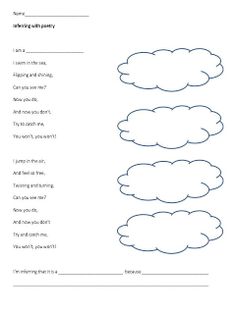 a printable worksheet with clouds and the words, i can't do anything