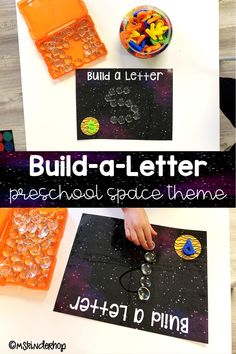 the build - a - letter preschool space theme is perfect for learning letters and numbers