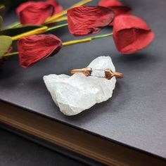 Add a touch of magic to your look with this Clear Quartz Ring. Made with gorgeous clear quartz and accented with copper, this ring radiates positivity and balance. Perfect for size 10 fingers, it's a unique and beautiful addition to any outfit. (Note: will not summon spirits or grant wishes.) Raw Quartz Ring, Quartz Crystal Ring As A Gift, Silver Quartz Rings For Gifts, Bohemian Quartz Jewelry With Raw Stone, Clear Quartz Ring, Quartz Ring, Size 10 Rings, Clear Quartz, Size 10