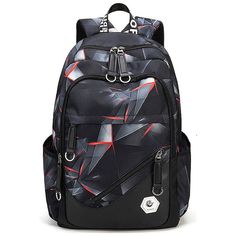 * Waterproof Schoolbag: Geometric-Print Kids School Bag Is Made Of High Quality Polyester Water-Repellent Fabric With Sbs Zipper, Lightweight And Waterproof, Sturdy Stitching And Firm Straps, Without Loose Threads Or Sloppy Seams. Great Choice For Teen Boys, College Student Back To School * Comfortable & Lightweight: Bookbags Middle School With Adjustable Straps Can Effectively Ease The Pressure On The Shoulder, Make You Comfortable Carrying, The Cushion With High Permeability Material, Have Nev School Bags For Kids, School Backpack, Teenage Boys, Water Repellent Fabric, College Student, Kids Backpacks, School Bag, School Backpacks, Baby Bag