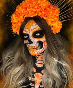 Crazy Halloween Makeup, Halloween Makeup Sugar Skull, Sugar Skull Artwork, Sugar Skull Makeup, Mexican Heritage, The Day Of The Dead