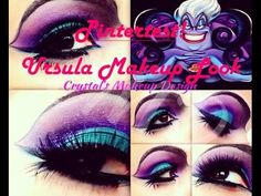 Ursula Makeup Tutorial, Ursula Makeup, Disney Eye Makeup, Karneval Diy, Disney Inspired Makeup, Disney Eyes, Ursula Costume, Makeup Tutorial Step By Step, Disney Makeup