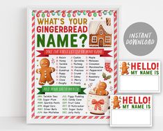 a gingerbread themed christmas party game is shown