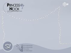 an advertisement for princess nook with string lights