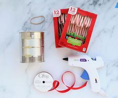 the supplies needed to make this diy candy canes