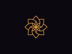 a golden flower on a black background