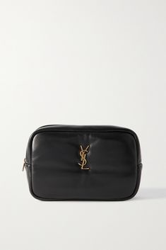 SAINT LAURENT's 'Cassandre' cosmetics case is named after the pseudonym of Adolphe Jean Marie Mouron, the graphic designer who dreamt up the iconic 'YSL' logo featured on this design. Made from supple leather, it has a faille interior complete with a zipped pocket. Ysl Cosmetics, Baggage Claim, Ysl Logo, Leather Card Case, Saint Laurent Bag, Cosmetic Pouch, Fall Shopping, Cosmetic Case, Leather Pouch