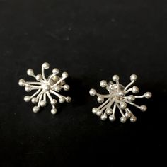 Sterling silver stud sea urchin earrings Approximately 0.5 inches wide Silver Sea, Sea Urchin, Sterling Silver Stud Earrings, Silver Stud Earrings, Sterling Silver Studs, Sterling Silver Earrings Studs, Silver Earrings Studs, Stud Earring, Silver Studs