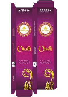 two packaging boxes for oudh natural flavor