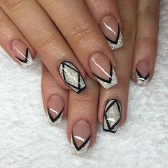 Cute nails☻ Nail Candy, Nails Only, Sparkle Nails, Get Nails, I Love Nails, Beautiful Nail Designs, Pedicures, Cool Nail Designs