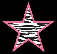 a pink star with zebra print on it