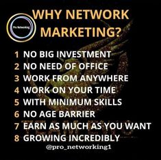 a poster with the words, why network marketing?