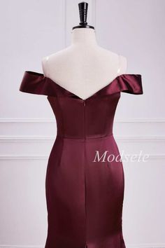 Effortlessly elegant, our Off-the-Shoulder Pleated Trumpet Maxi Dress in Burgundy is perfect for weddings and cocktail parties. The off-the-shoulder cuff neckline and pleated bodice exude sophistication, while the trumpet skirt adds a touch of drama. Make a statement and turn heads with this versatile and stylish dress.
Product Details


SKU: MD0878
Charmeuse Fabric
Floor Length
Size: US 0-16. Check our Size Chart to get your correct size. 
Recommend custom size for plus size.
Free custom size service is available. Email your exact measurements once order is placed. 
Fully lined & Built with bra
Processing time: 10-15 business days. 
If you want to speed up your dress processing time, please put in the link of rush order fee into your shopping cart to check out with the item you want. And Charmeuse Fabric, Trumpet Skirt, Pleated Bodice, Cocktail Parties, Burgundy Color, Stylish Dresses, Cocktail Party, Shopping Cart, Floor Length