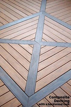 composite decking with an interlocked wood look is shown in the image above