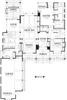 the floor plan for this modern home is very large and has two separate living areas