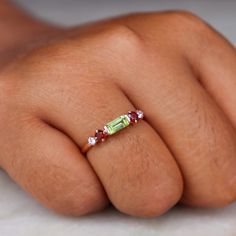 BLUE LEAD ~ Natural Green Peridot Ring ~ Garnet & Peridot Ring ~ 14K Rose Gold Ring ~ Engagement Ring ~ Wedding Ring ~ August Birthstone ❥ Metal: Solid sterling silver ❥ US Ring Size: Choose Size ❥ Specially For Women ✈ Free Shipping (USPS) ✈ Free Shipping to the United Kingdom 🎁 Free Gift Box ↻ 3 Days Return ⌛ 3 Day Handling Time ❥ General Care Instructions Remove jewelry when showering or bathing. This is particularly important when on the beach, in the sea, and chlorinated water Avoid wearin Boyfriend Rings, Ring For Boyfriend, Gold Ring Engagement, Ring Rosegold, August Birthstone, 14k Rose Gold Ring, Peridot Ring, Green Peridot, August Birth Stone