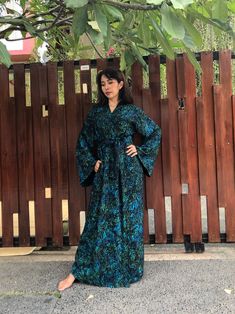 Kimono Bathrobe Bali Batik Long Kimono Robe with Bell Sleeve | Etsy Traditional Long Sleeve Batik Print Kimono, Long Sleeve Batik Print Kaftan For Festivals, Bohemian Batik Print Patterned Kimono, Long Sleeve Batik Print Kaftan For Vacation, Long Kimono Jacket, Kimono Bathrobe, Women Kimono, Plus Size Kimono, Outer Jacket