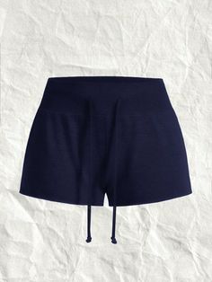 Navy Blue Knitted Casual Shorts For Women Navy Blue Casual   Knitted Fabric Plain Track Shorts Slight Stretch  Women Clothing, size features are:Bust: ,Length: ,Sleeve Length: Pool Party Outfits, Sports Clothes, Track Shorts, Shorts Casual, Shorts For Women, Kids Sleepwear, Blue Shorts, Colorful Leggings, Sport Outfits