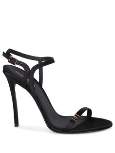 High stiletto heel sandals with crisscross straps and decorative golden buckle.. Express elegance and sophistication with Dsquared2's Double D Black Mules. This enticing model features a sleek silhouette with golden buckle details adding a touch of luxury.Gender: WomenMaterial: 100% SATIN 100% CALF LEATHERColor: BlackMade in: ImportedProduct ID: HSW0250 00100001 2124*Import tax/duty will be calculated at checkout (If applicable) Elegant Gold Heels With Buckle Closure, Formal Sandals With Gold-tone Hardware And Single Toe Strap, Evening Sandals With Gold-tone Hardware, Chic Ankle Strap Sandals With Gold-tone Hardware, Evening Sandals With Ankle Strap And Gold-tone Hardware, Open Heel Heels With Gold-tone Hardware For Evening, Gold-tone Hardware Open Toe Sandals For Party, Gold-tone Open Toe Heels For Evening, Gold-tone Open Heel Evening Heels