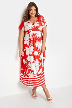 Elevate your new season wardrobe with this must-have maxi dress. Made from a comfortable jersey fabric, it features a floral design with a wrap front, a tie waist, a v-neckline, and short sleeves. Simply team with heels for an effortless and elegant look ready for your next social occasion. Short Sleeve Bridesmaid Dress, Apple Shape, Plus Size Summer Dresses, Work Wear Outfits, Next Fashion, Short Bridesmaid Dresses, Popular Outfits, Skirts For Sale, Plus Size Clothing