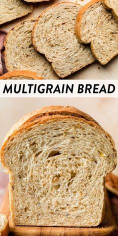 two pictures showing different types of bread