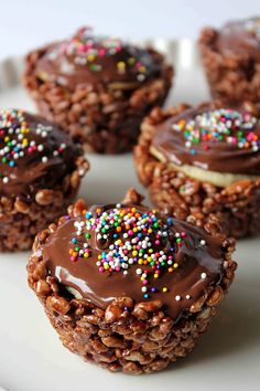 chocolate covered cookies with sprinkles on top