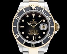 Rolex Submariner 16613 Black Dial SS / 18K #Rolex #Submariner #Horology #Rolex16613 Rolex Submariner, Black