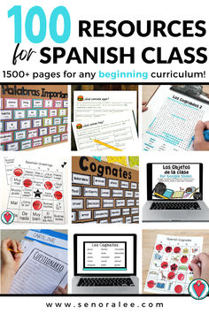 100 Resources & Activities for Spanish Class - Spanish word walls, Spanish speaking activities, Spanish word searches, Spanish bingo games, Spanish cognate activities, lessons for Spanish class Spanish Cognates Activities, Vocabulary Building Activities, Spanish Curriculum, Middle School Activities