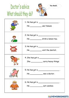 the worksheet for doctor's advice to help kids learn how to read