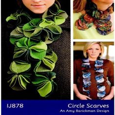 Circle Scarves Sewing Pattern - Nonna's Notions N' Sew On Scarf Sewing Pattern, Kwik Sew Patterns, Crafts Sewing Patterns, Cute Scarfs, Hand Dyed Wool, Circle Scarf, Scarf Pattern, Craft Patterns, Pattern Mixing