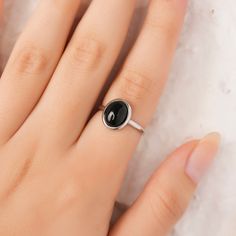 BLACK ONYX RING - ONYX RING - ONYX JEWELRY Elevate your style with this extraordinary Black Onyx ring, designed to captivate and leave a lasting impression. Crafted with precision, this statement piece showcases a genuine Black Onyx gemstone, renowned for its deep, mysterious allure. Key Features: - Genuine Black Onyx: This ring features a stunning, high-quality Black Onyx stone that exudes elegance and sophistication. - Unique Design: Our expert artisans have meticulously crafted this ring to h