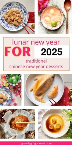 the year for traditional chinese new year desserts is now on display in this postcard