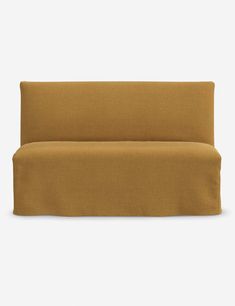 an image of a couch that is in the middle of a white background with a light brown color