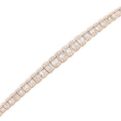 14k Baguette Bracelet 7.8 Ctw Fine Jewelry Rose Gold Diamond Bracelet With Baguette Cut, Rose Gold Baguette Cut Diamond Bracelet, Rose Gold Bracelets With Baguette Diamonds, Elegant Rose Gold Baguette Diamond Tennis Bracelet, Luxury Rose Gold Diamond Bracelet With Baguette Diamonds, Luxury Rose Gold Baguette Cut Bracelets, Luxury Rose Gold Tennis Bracelet With Baguette Diamonds, Elegant Gold Bracelet With Baguette Diamonds, Yellow Gold Diamond Bracelet With Baguette Diamonds