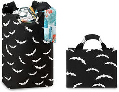 two black and white bags with bats on them