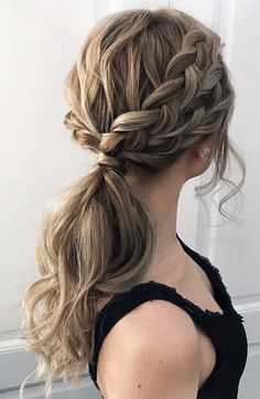 53 Best Ponytail Hairstyles { Low And High Ponytails } To Inspire Sanggul Modern, Pretty Ponytails, Ponytail Updo, Simple Prom Hair, Braided Prom Hair