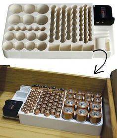 an old calculator is turned into a toolbox with buttons and magnets