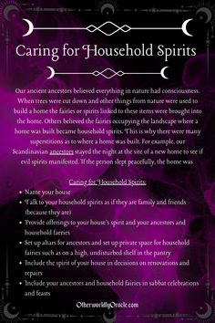 Are you a kitchen or cottage witch who wants an extra helping hand around the house? Maybe you could use some help with your magical workings or someone to protect your household. Household spirits are perfect for the job! Ever heard of the Scottish brownie? The Russian Domovoi? Even if you don’t have a gnome or fairy living in your house, you DO have the actual spirit of your house. This spirit can be made into a friend and magical ally. Read on to learn more. House Witch Magic, Household Spirits, House Spirits, Witchy Recipes, Witchy Cottage, Divination Methods, Cottage Witch, House Vibes, Grimoire Book