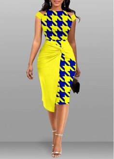 Color:Yellow;Size:M;Size:L;Size:XL;Size:XXL;Package Contents:1 X Dress;Occasion:Other;Style:Casual; Chic Dress Classy, Corporate Dress, Best African Dresses, Short African Dresses, Outfit Autumn, African Print Dress Designs, Afrikaanse Mode, Outfit Halloween, African Fashion Traditional