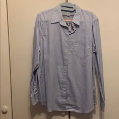 Brand New With Tags Cheap Gap Button-up Shirt, Gap Button-up Shirt, Gap Button-up Blouse For Daywear, Blue Button-up Outerwear From Gap, Gap Cotton Button-up Tops, Cheap Light Indigo Button-up Shirt, Button Down Shirts, Gap, Button Down Shirt