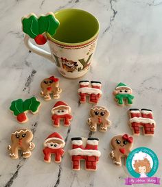 christmas cookies are arranged in the shape of santa's helpers